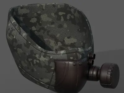 Gas mask respirator scifi futuristic ver 2 Low-poly 3D model Low-poly 3D model purchase