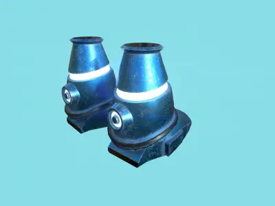 Sci-Fi Boots 02 - Character Design - Megaman Robot Style Low-poly 3D model