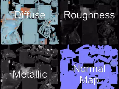 Industrial SciFi Control Room model pack Low-poly 3D model