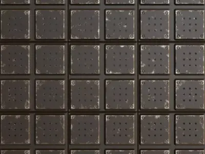 Black Sci-fi Metal Panel Transparent PBR Seamless Texture