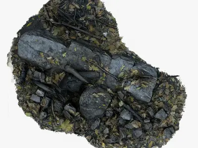 Garbage Fireplace Low-poly 3D model