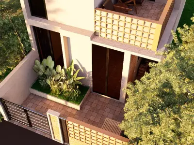 Terracoffee House  A Warm Space Brewed with Serenity 3D model