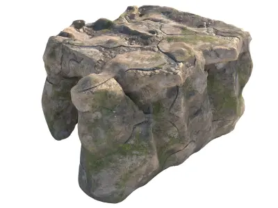 coral red stone cave entrance Low-poly 3D model