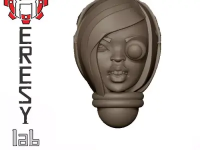 Heresylab - Female Sci-Fi heads for conversions SET 18 of 21 3D print model