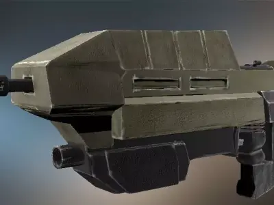 Sci-fi machine gun Low-poly 3D model