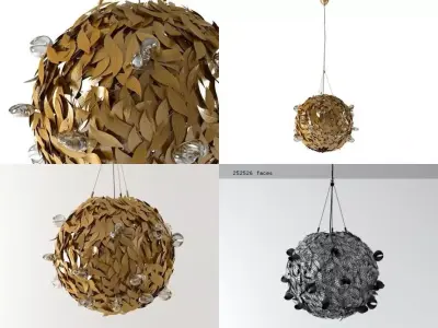 Norma gold leaf pendant light 3D model
