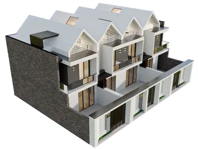 Modren house 09 Low-poly 3D model