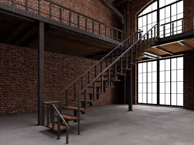 Warehouse industrial interior 3D model