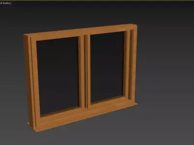 Double Wood Window Game Ready 3D Model Low-poly 3D model