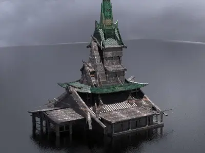 Samurai Temple Ruin 6  3D model