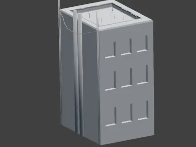 Low Poly Building  Rooftop Lounge Club Low-poly 3D model