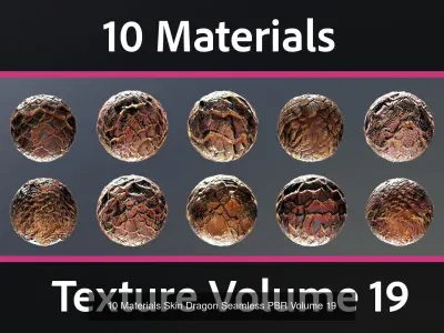50 Materials Skin Dragon Seamless PBR Mega-Bundle 4 Texture