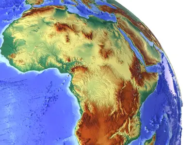 Earth Shaded Natural Globe  Low-poly 3D model