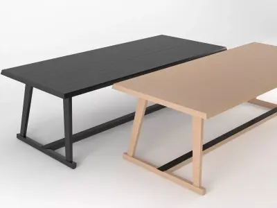 Recipio dining table with legs 3D model