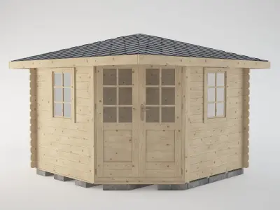 Wooden garden shed5 3D model