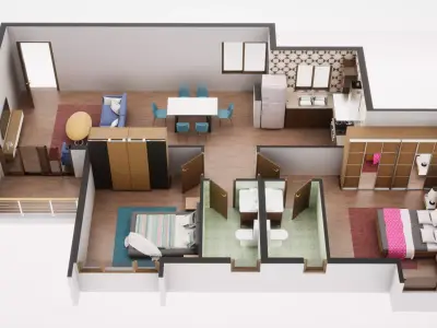 3D Floor Plan Model 22 3D model