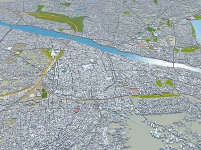 Madurai Tamil Nadu India 25km Low-poly 3D model