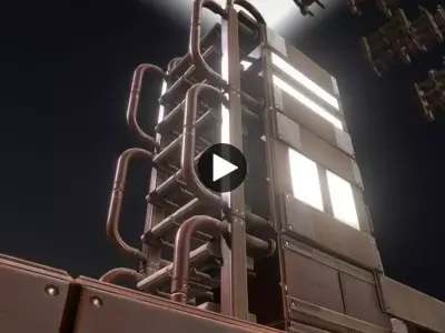 Modular Wood Ladders Low-poly 3D model