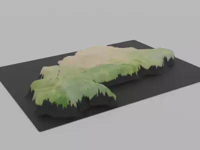 Burkina Faso Map Country Low-poly 3D model