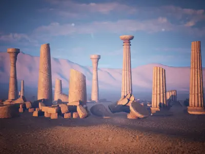 Egypt Modular Pillars 67 Assets Low-poly 3D model