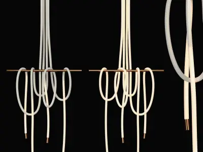 Luke Lamp Pendant light-002 - 2lights- 2mat  3D model