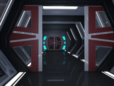 Sci Fi Corridor 3D model 16