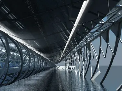 Futuristic Suspension Bridge 2 3D model