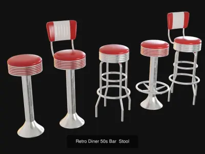 Retro Diner 50s Furniture Bundle (Modular & PBR)