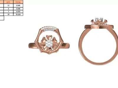 Ladies-Elegant Stone Rings For Womens 120 3D print model