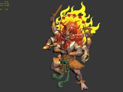 Demon Palace - Statue - Six hand Buddha 3D model