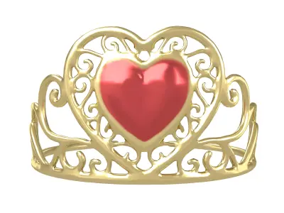 Heart Tiara v1 001 Low-poly 3D model