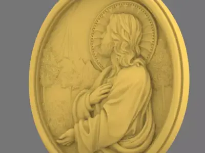 Christ of Light Medallion 3D print model