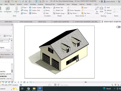  Two-Story Detached Garage 3D model