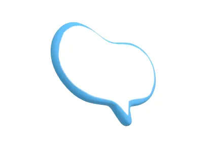 Speech Balloon v14 005 Low-poly 3D model
