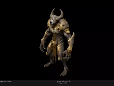 Low Poly Stylized Cyclopean Warlord Low-poly 3D model