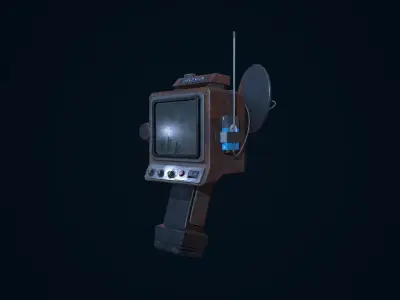 Tracker old tv set Low-poly 3D model