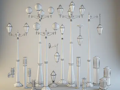 Street Lighting Set 3D model
