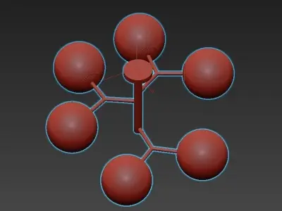 CONSTELLATION gold ceiling light with five balls 3D model