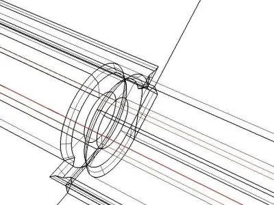 Simple narrow hinge 3D model