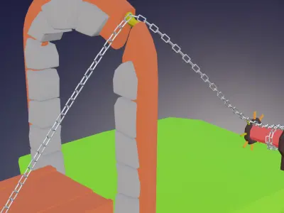 Drawbridge mechanism made in Blender Low-poly 3D model