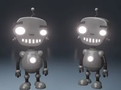 Robot with eyes 3D model buy