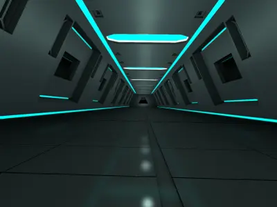 Sci fi Interior 3D model shop