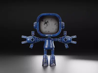 Retro Robot Character 3D model