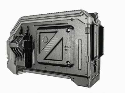 Sci fi Server Low-poly 3D model