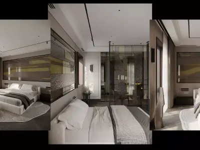 Bedroom interior designed room 3D model