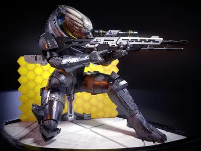 Mass Effect Fanart - Garrus Vakarian 3d print figurine 3D print model