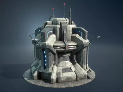Sci-Fi Buidling Game Low-Poly Low-poly 3D model