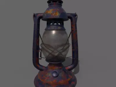 Lantern 3d Model old rusty Free 3D model