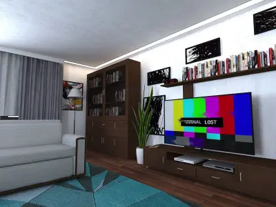 Fully Ready Multi-Room Furnished Apartment Scene Low-poly 3D model