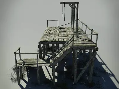 Medieval Gallows Low-poly 3D model